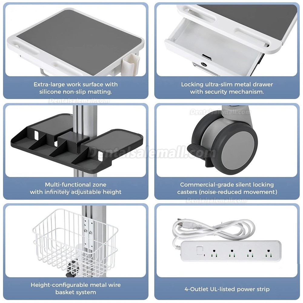 Likaymo RC-1 Dental Multi-Function Mobile Trolley Cart for Lab, Hospital & Dental Office